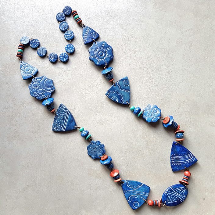 Long necklace for my Mom | Polymer clay and pastels | 2016 | By 2ou3choses.com