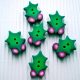 Holly leaves buttons in polymer clay