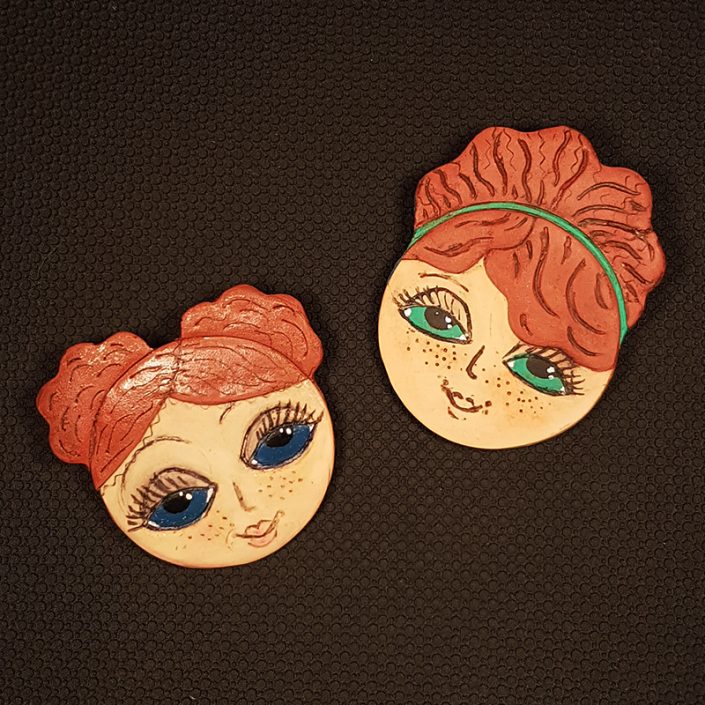 Polymer clay brooches | From Veronika Sturdy's class | By 2ou3choses.com