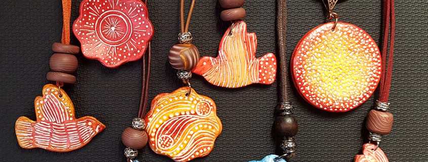 Pendants in polymer clay | By 2ou3choses.com