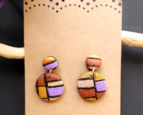 Boucles d'oreilles inspiration Mondrian