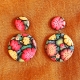 Boucles d'oreilles rondes avec fleurs - En cours de montage