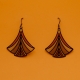 Boucles d'oreilles style Art Déco coloris rouge, or et bronze