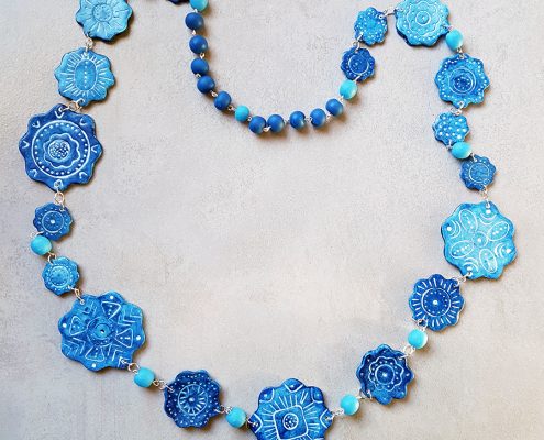Long polymer clay necklace | By 2ou3choses.com