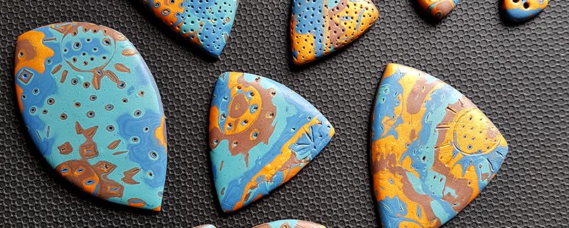 Polymer clay beads and buttons | Mokume-gane | By 2ou3choses.com