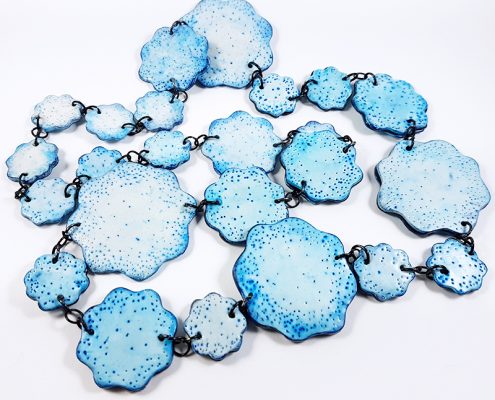 Polymer clay necklace with inks | By 2ou3choses.com