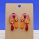 Boucles d'oreilles en résine rouge et orange